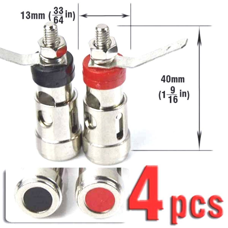 CESS Amplifier Terminal Connector Binding Post Push Quick Type -Binding Post Spring Loaded Press Subwoofer Basket Terminal (4 Pack) - Image 4